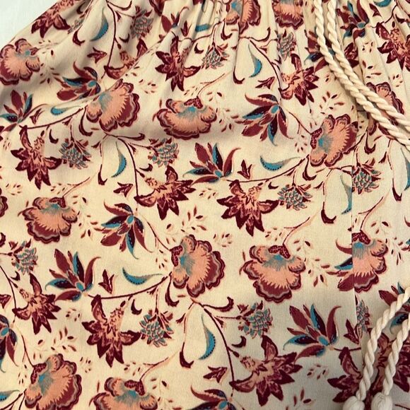 BOG Collective size Xsmall smocked pink cream and red floral jumpsuit worn once - Picture 7 of 13